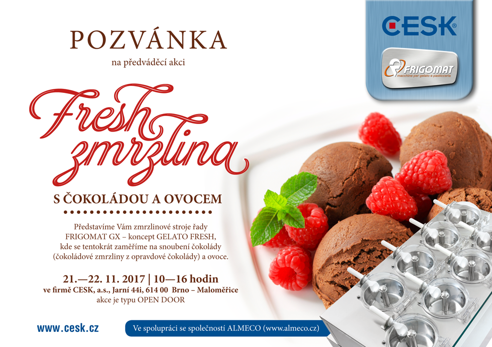 Pozvánka na předváděcí akci Fresh zmrzlina s čokoládou a ovocem